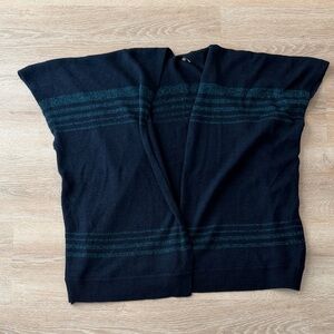 Ecote dark blue with lighter blue/green stripe Women's Poncho